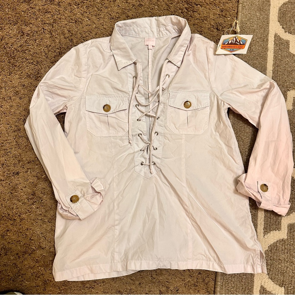 Ann Mashburn Lace-Up Blouse/Top